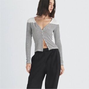 Rag & Bone Stripe Vee Cardigan